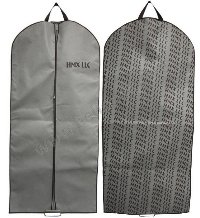 Reusable Dust Proof Non Woven Dress Gown Cover with Handle and Zipper and Print