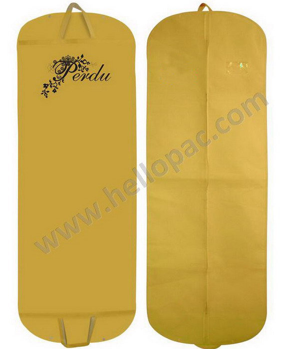 Reusable Dust Proof Foldable Yellow Non Woven Wedding Dress Cover for Bridal Gown with Handle and Zipper