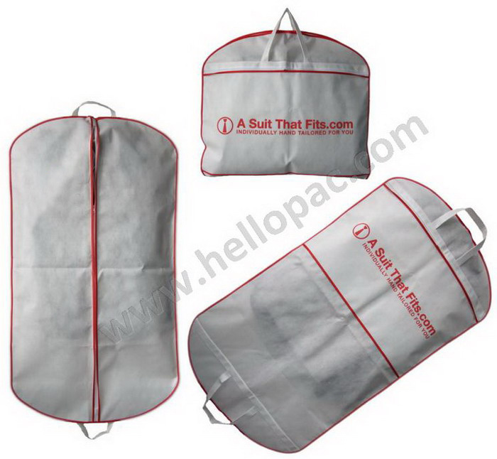 Promotional Foldable Non Woven Suit Cover Bag with Carriable Tote Handle and Zipper Closure for the Storage of Suit