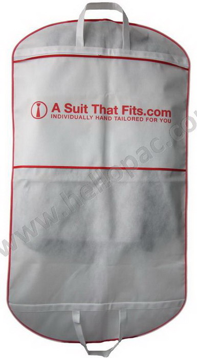 Promotional Foldable Non Woven Suit Cover Bag with Carriable Tote Handle and Zipper Closure for the Storage of Suit