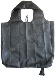Black Polyester Folding Bag with Button Closure