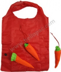 Foldable Polyester Bag Fold into Carrot Pouch