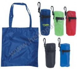 Foldable Polyester Tote Bag fold into Column Pouch