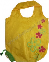 Foldable Polyester Orange Bag with PP Drawstring Rope
