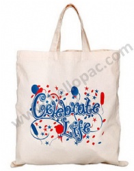 Natural Ecru Cotton Handled Bag with Customized Logo Print